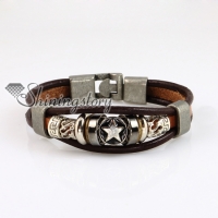 star charm bracelets snap wrap bracelets genuine leather