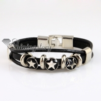 star charm bracelets snap wrap bracelets genuine leather