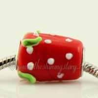 strawberry murano glass beads for fit charms bracelets