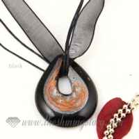teardrop foil lampwork murano glass necklaces pendants jewelry