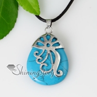teardrop openwork semi precious stone turquoise jade necklaces pendants