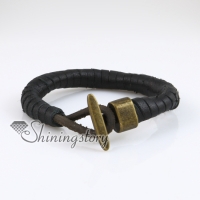 toggle snap wrap bracelets genuine leather copper