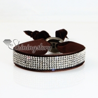 velvet crystal rhinestone slake bracelets drawstring adjustable
