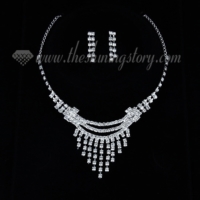 wedding bridal prom rhinestone chandelier necklaces and earrings
