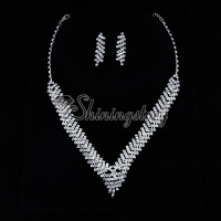 wedding bridal prom rhinestone chandelier necklaces and earrings