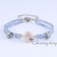 white freshwater pearl bracelet with crystal beads wholesale boho jewelry bohemian jewellery uk