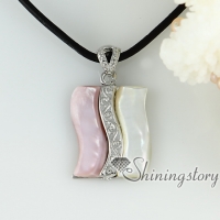 white pink rainbow abalone sea shell necklaces pendants oblong mother of pearl jewellery