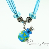 wholesale diffuser necklace lampwork glass oil diffusing necklace diffuser pendants wholesale