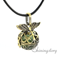 wings heart openwork aromatherapy necklace diffuser lockets wholesale essential oil diffuser jewelry aromatherapy necklace diffuser pendant