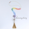 7 chakra necklace aromatherapy necklace beaded tassel necklaces diffuser necklace essential oil necklace design E