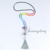 7 chakra necklace aromatherapy necklace beaded tassel necklaces diffuser necklace essential oil necklace design G
