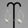 925 sterling silver filled brass loop round olive dangle earrings silver