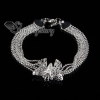 925 sterling silver filled brass tassel glitter ball openwork butterfly dangle bracelets silver