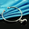 925 sterling silver plated cuff bangles bracelets jewelry silver