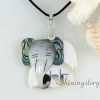 abalone sea shell pendants elephant patchwork necklaces mop jewellery design C