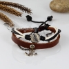 adjustable anchor genuine leather charm bracelets design B