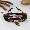 adjustable lock genuine leather charm bracelets unisex design B