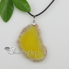 agate semi precious stone necklaces pendants with leather necklaces jewelry design D
