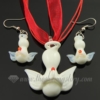 angel venetian murano glass pendants and earrings jewelry white