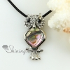 animal owl bird panda lizard rainbow abalone sea shell mother of pearl rhinestone pendants for necklaces design D