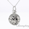 ball heart locket necklace aromatherapy vaporizer locket silver essential oil diffuser necklace diy metal volcanic stone openwork necklaces design B