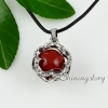 ball rose quart opal agate semi precious stone and rhinestone necklaces pendants design A