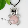 bear semi precious stonejade glass opal amethyst rose quartz tiger's-eye necklaces pendants design E