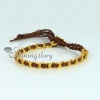 best friend friendship wrap bracelets cotton cord gold plated chain woven bracelet design B