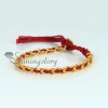 best friend friendship wrap bracelets cotton cord gold plated chain woven bracelet design C