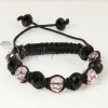 black alternating macrame crystal beads bracelets jewelry design C