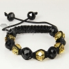 black alternating macrame crystal beads bracelets jewelry design E