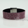 blingbling shiny crystal rhinestone magnetic buckle wrap slake bracelets muliti color leather bracelet design J