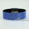 blingbling shiny crystal rhinestone magnetic buckle wrap slake bracelets muliti color leather bracelet design C