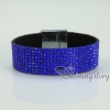 blingbling shiny crystal rhinestone magnetic buckle wrap slake bracelets muliti color leather bracelet design E