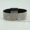 blingbling shiny crystal rhinestone magnetic buckle wrap slake bracelets muliti color leather bracelet design G