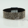 blingbling shiny crystal rhinestone magnetic buckle wrap slake bracelets muliti color leather bracelet design I