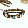 bone genuine leather wrap bracelets unisex design A
