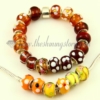 brown lampwork glass beads for fit charms bracelets brown