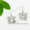 butterfly olive openwork agate amethys opal rose quartz semi precious stone dangle earrings design D