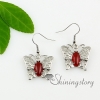 butterfly olive openwork agate amethys opal rose quartz semi precious stone dangle earrings design E