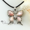 butterfly pink mother of pearl oyster shell shining rhinestone necklaces pendants design A
