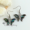 butterfly rainbow abalone oyster sea shell mother of pearl dangle earrings design B