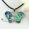 butterfly rainbow abalone sea shell mother of pearl rhinestone pendants for necklaces design A