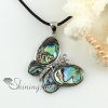 butterfly rainbow abalone sea shell mother of pearl rhinestone pendants for necklaces design B