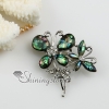 butterfly sea water rainbow abalone shell and rhinestone brooch design A