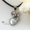 cat heart white seashell mother of pearl oyster sea shell rhinestone pendant necklaces design A