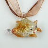 cat murano glass necklaces pendants flowers inside lampwork design C