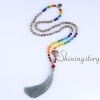 chakra necklace 108 buddhist prayer beads mala beads seven chakra crystal necklace spiritual jewelry wholesale yoga inspired jewelry design B
