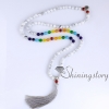 chakra necklace 108 prayer beads seven chakra crystal necklaces healing stone necklace spiritual jewelry design F