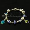 charms bracelets with european enamel large hole beads blue